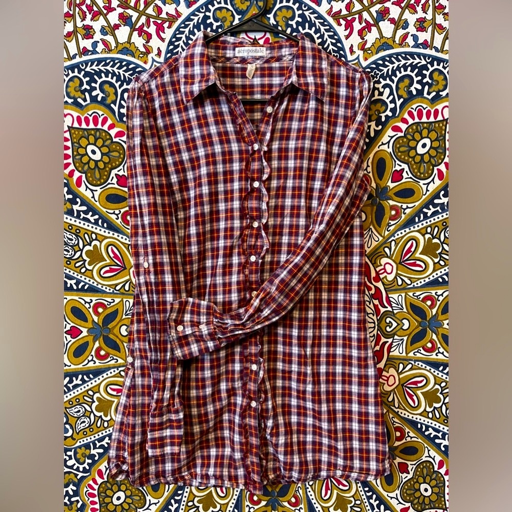 Plaid Shirt Dress by Aeropostale Sz L